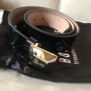 Black Patent Gucci Belt